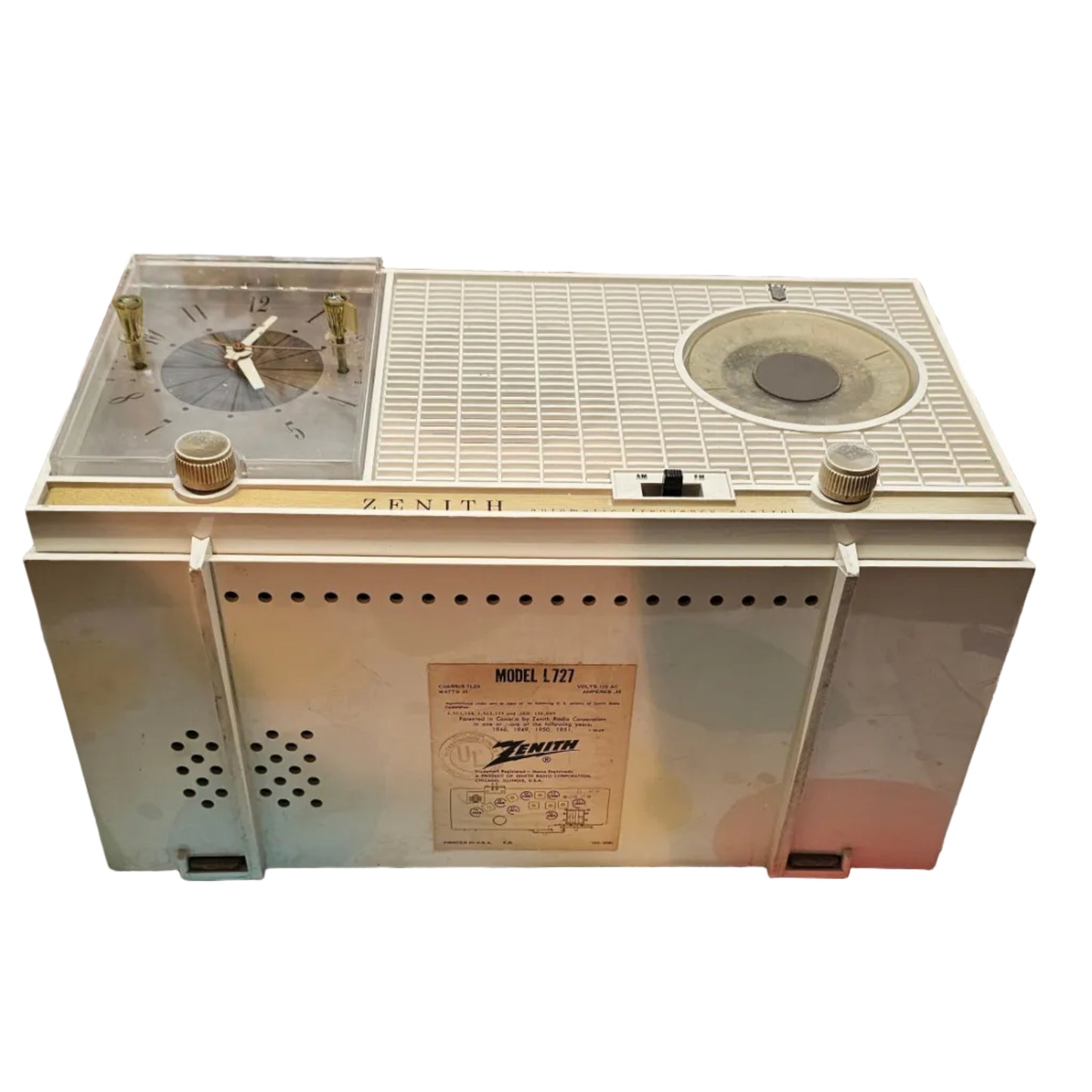Zenith Automatic Frequency Control Clock Radio — Mid-Century AM/FM Tabletop Radio