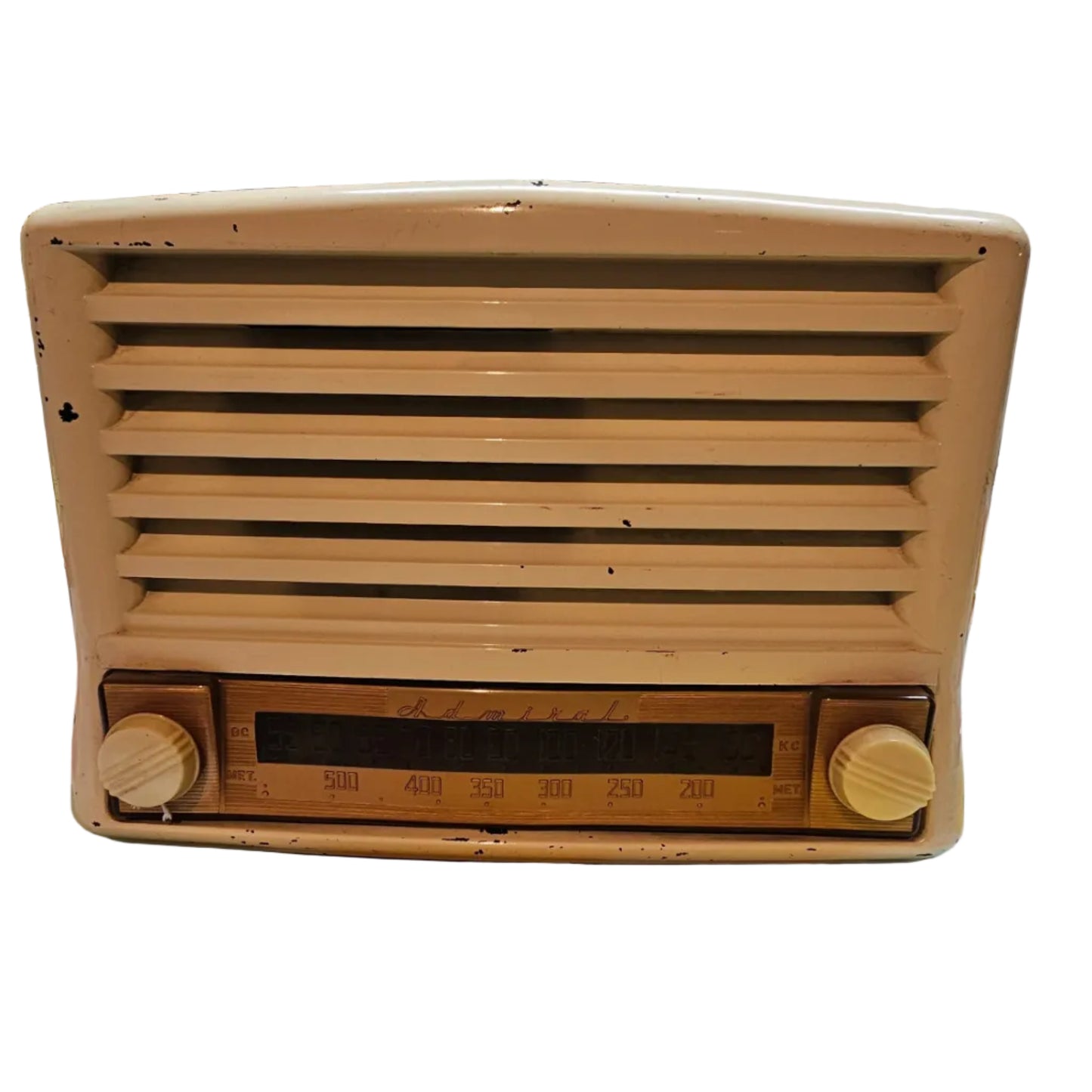 Vintage Admiral Super Aercoscope Tube Radio – Ivory Bakelite AM Tabletop Radio, Mid-Century