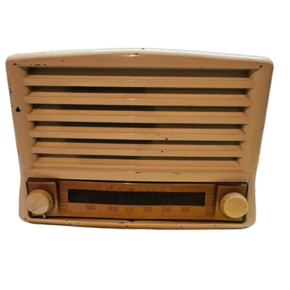 Vintage Admiral Super Aercoscope Tube Radio – Ivory Bakelite AM Tabletop Radio, Mid-Century