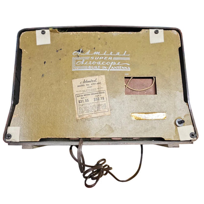 Vintage Admiral Super Aercoscope Tube Radio – Ivory Bakelite AM Tabletop Radio, Mid-Century