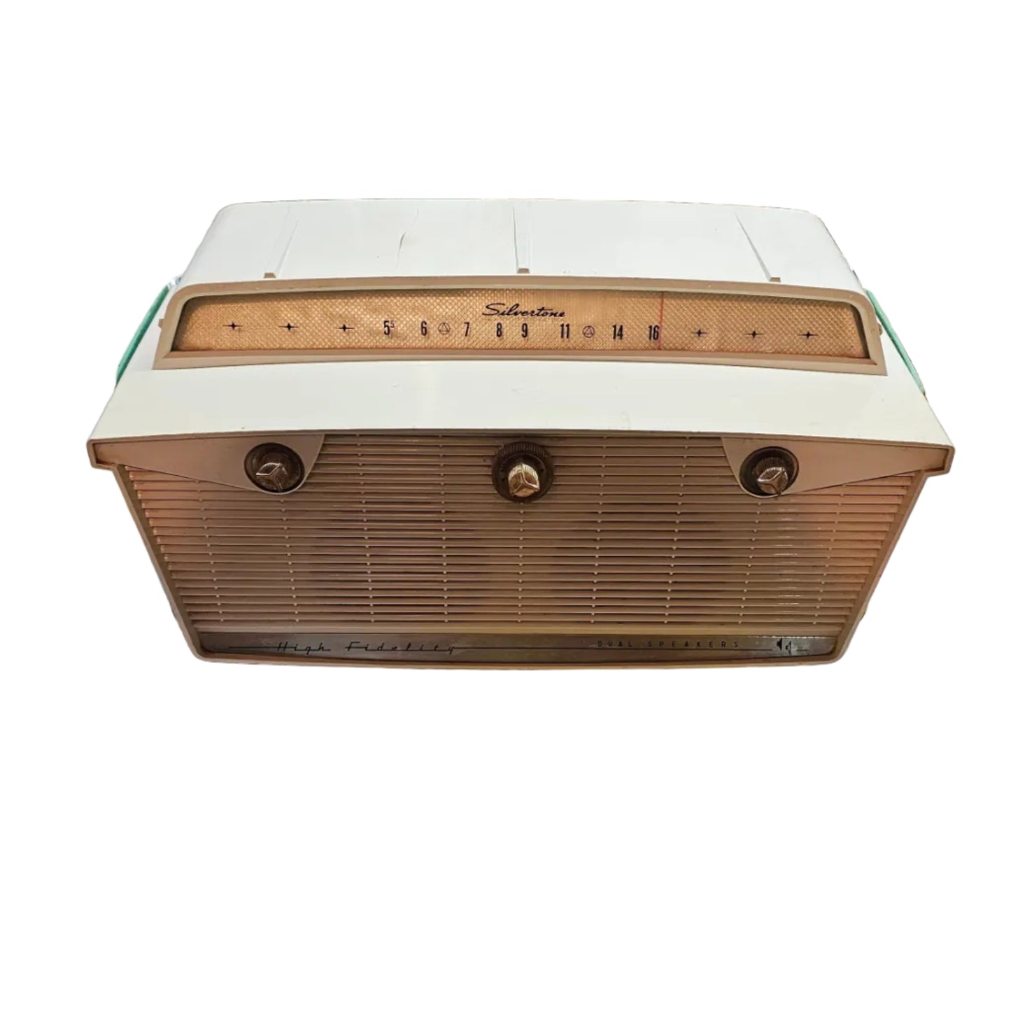 Silvertone High Fidelity Tabletop Radio — Mid-Century Tube Radio with Dual Speakers