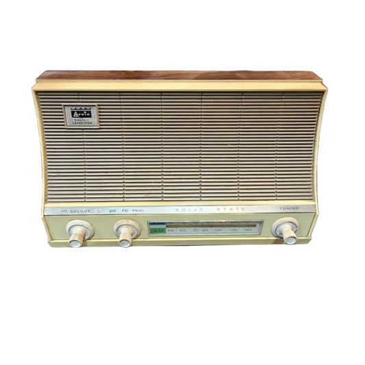 Arvin Solid State Wooden Tabletop Radio — Mid-Century AM/FM Transistor Radio