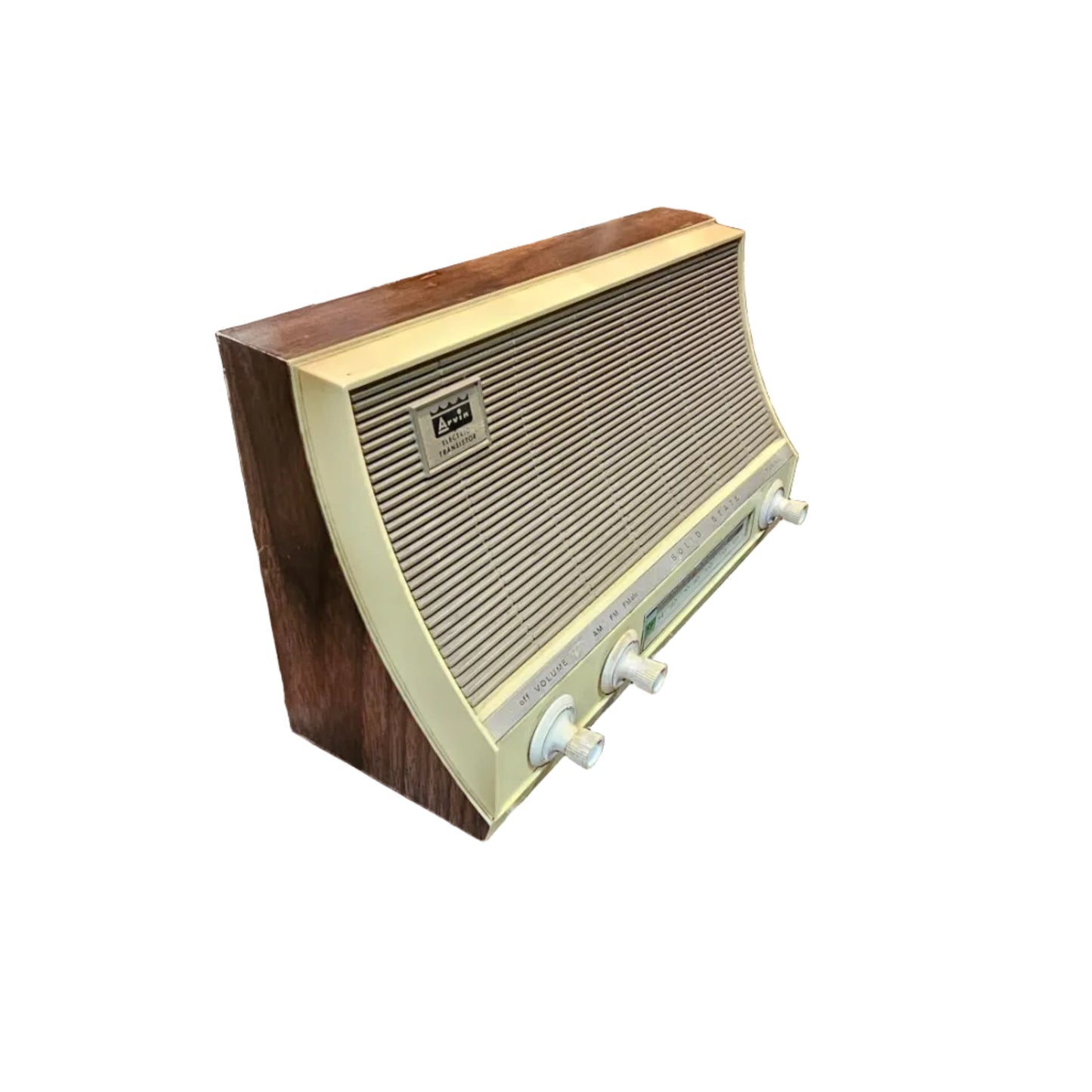 Arvin Solid State Wooden Tabletop Radio — Mid-Century AM/FM Transistor Radio