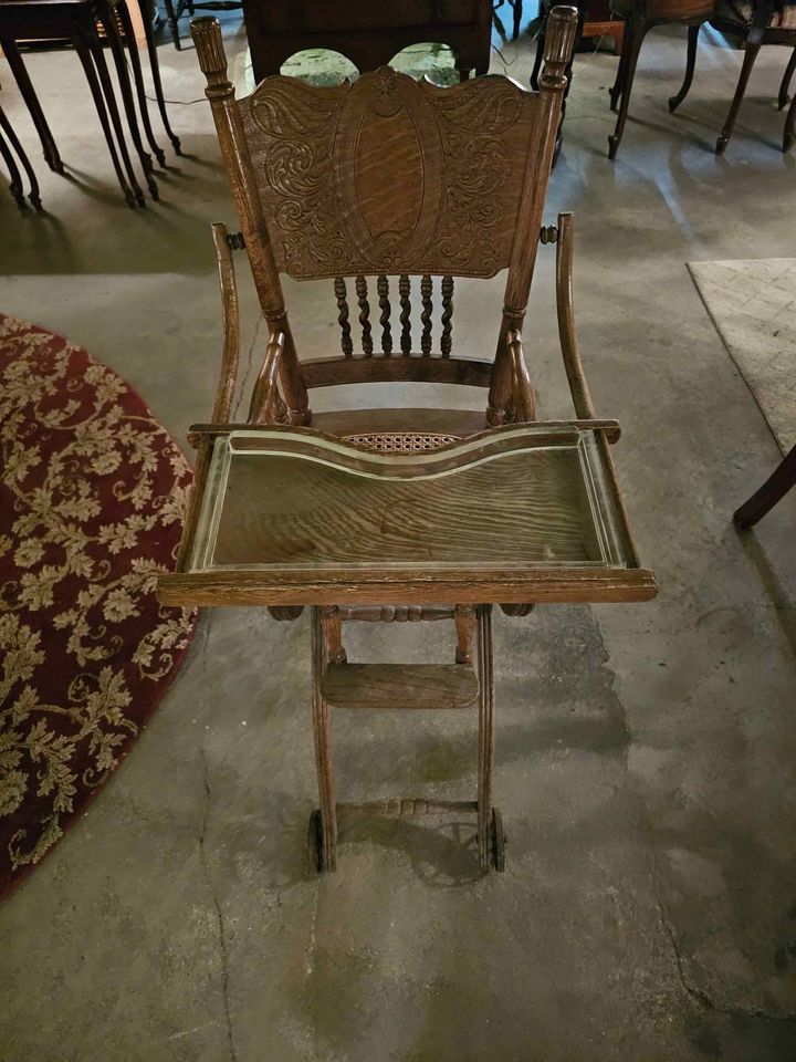 ANTIQUE HIGH CHAIR / STROLLER COMBO