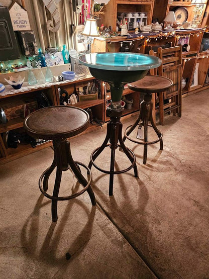 Refinished, Antique Bar Table and Stools