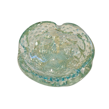 Aqua Bubble Murano-Style Glass Ashtray