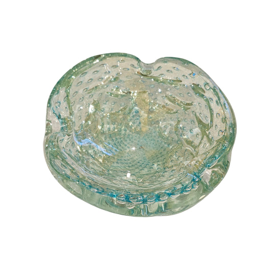 Aqua Bubble Murano-Style Glass Ashtray