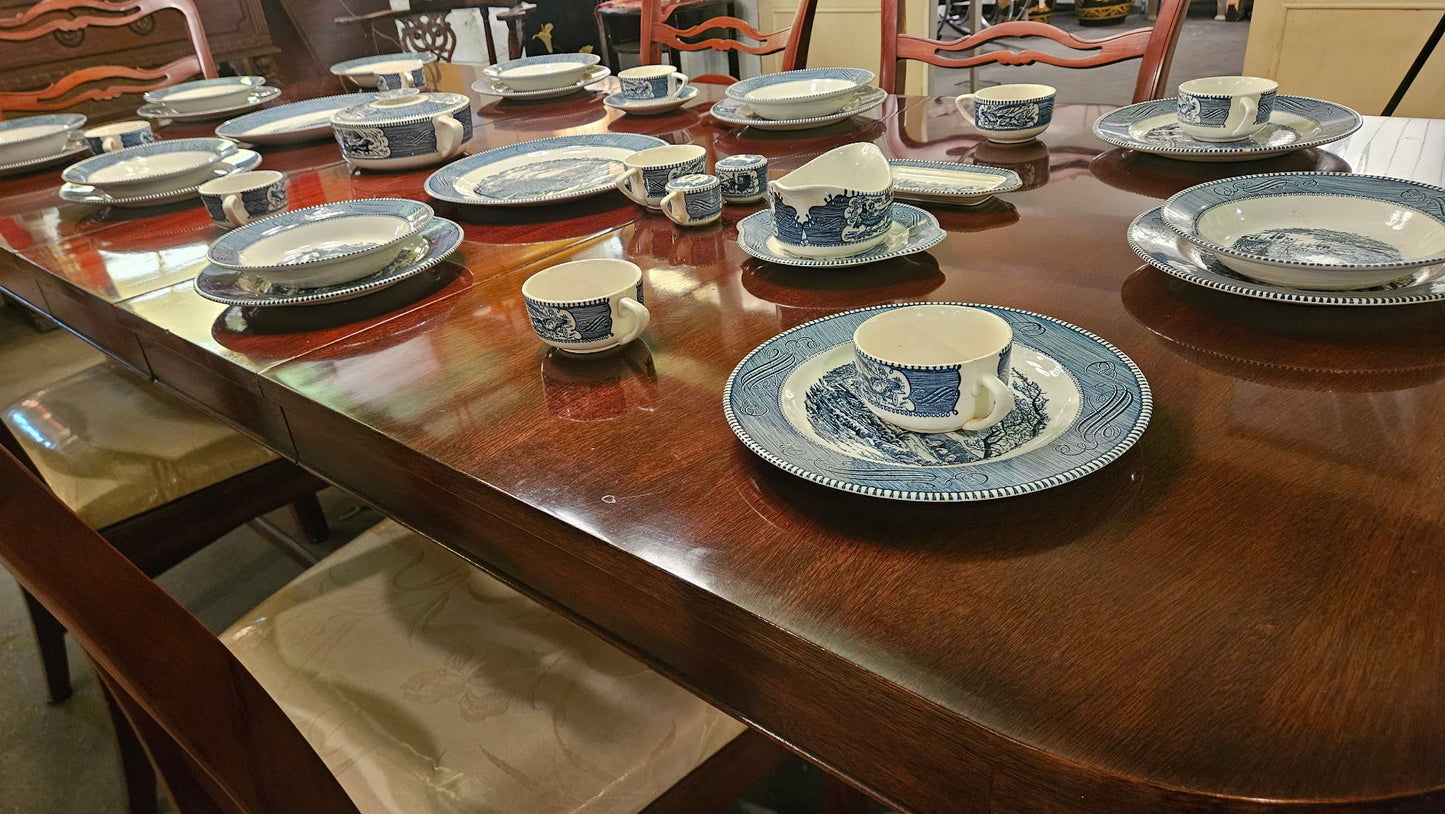 Blue & White Transferware Dinner Set