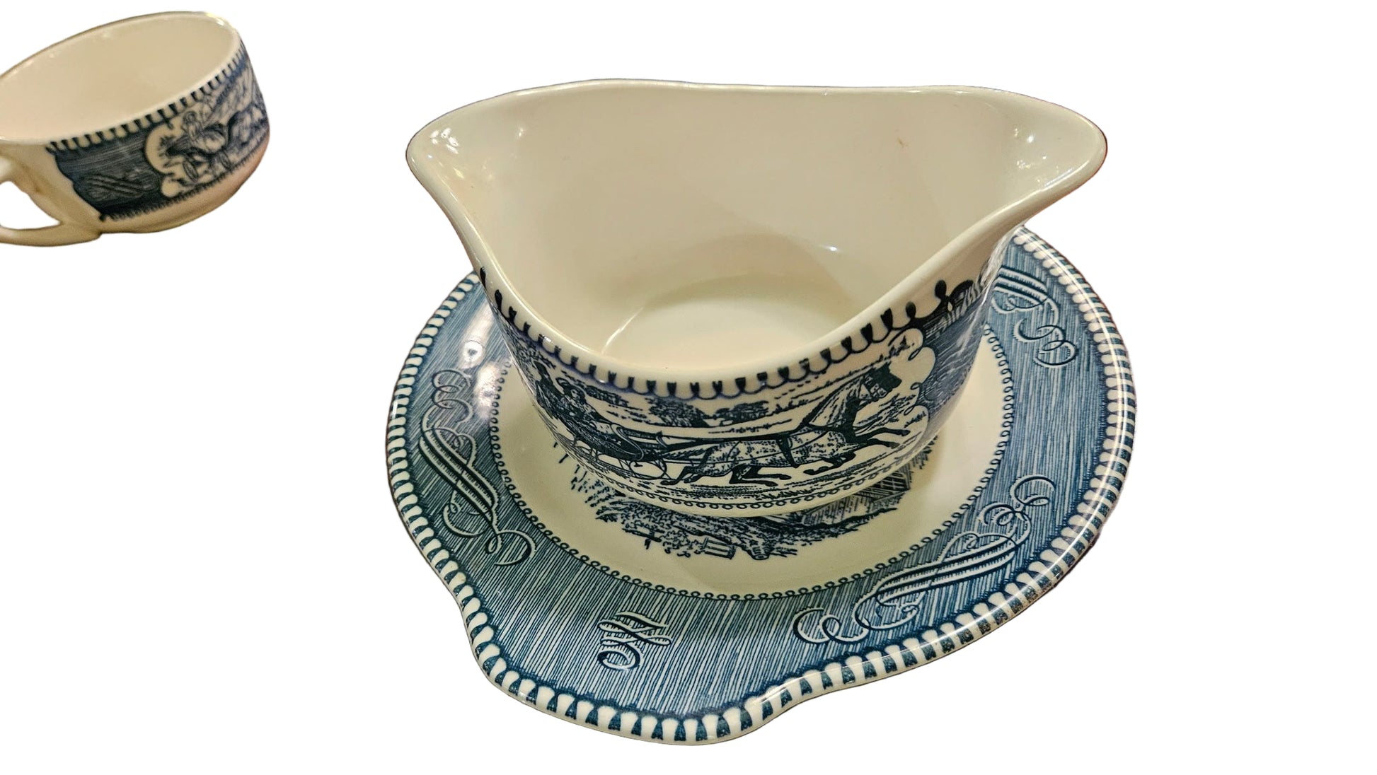 Blue & White Transferware Dinner Set