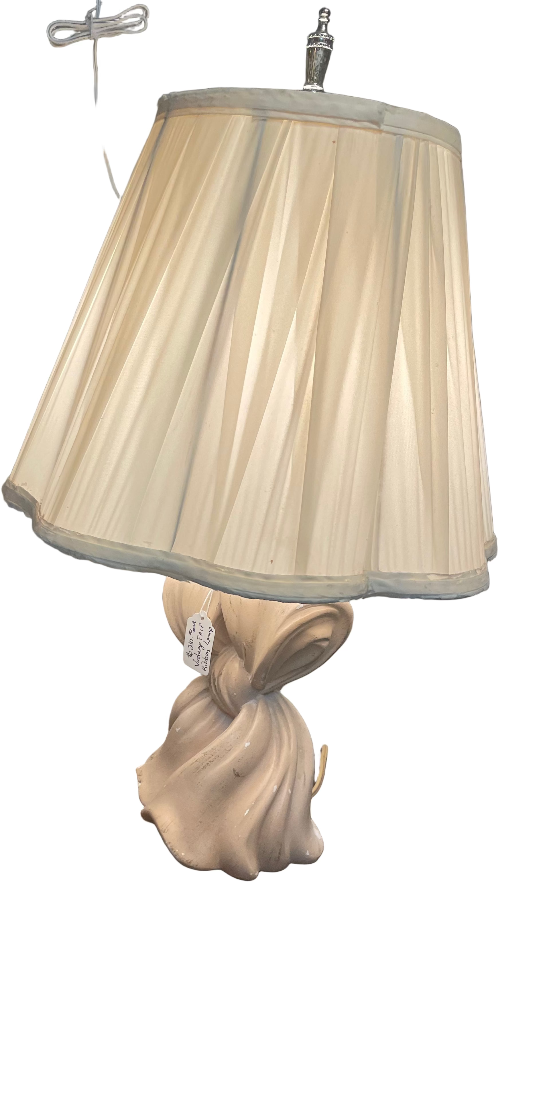 Ribbon Lamp – Signed FAIP Midcentury Ceramic Table Lamp with Sculptural Design