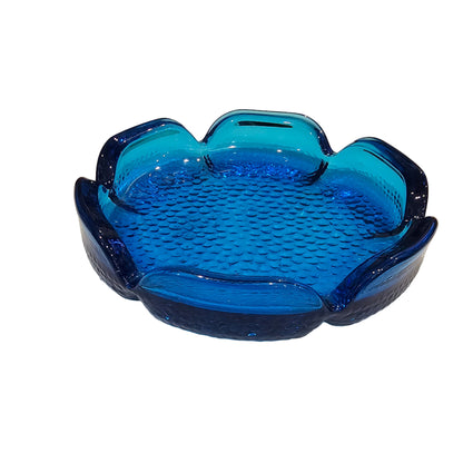 Cobalt Textured Petal-Edge Ashtray