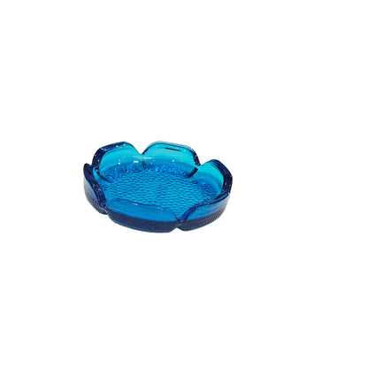 Cobalt Textured Petal-Edge Ashtray