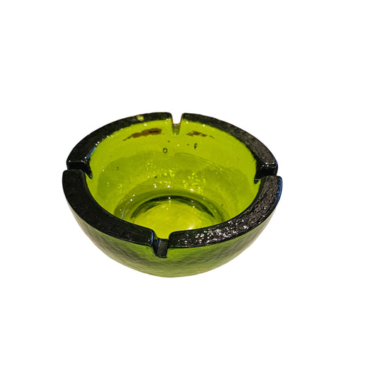 Emerald Green Textured Glass Ashtray