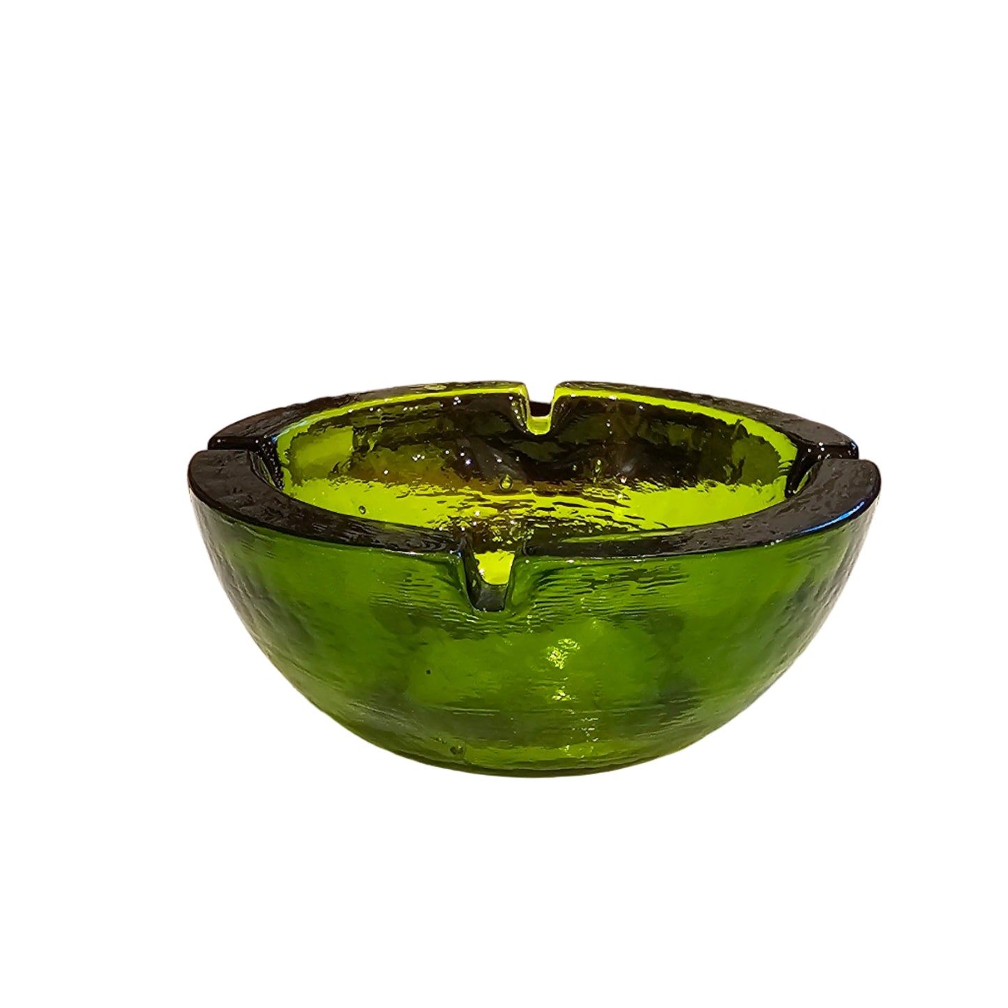 Emerald Green Textured Glass Ashtray