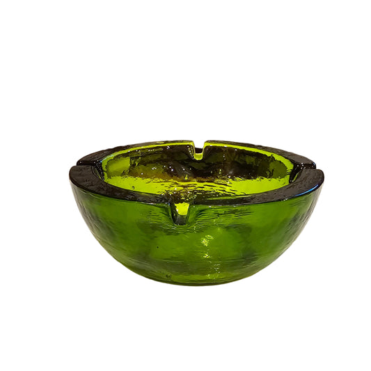 Emerald Green Textured Glass Ashtray