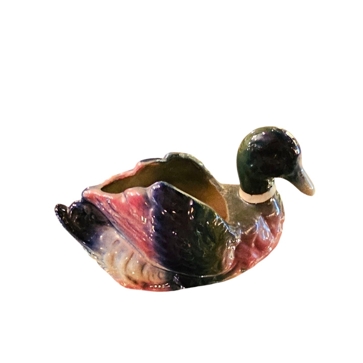 Hand-Painted Duck Planter