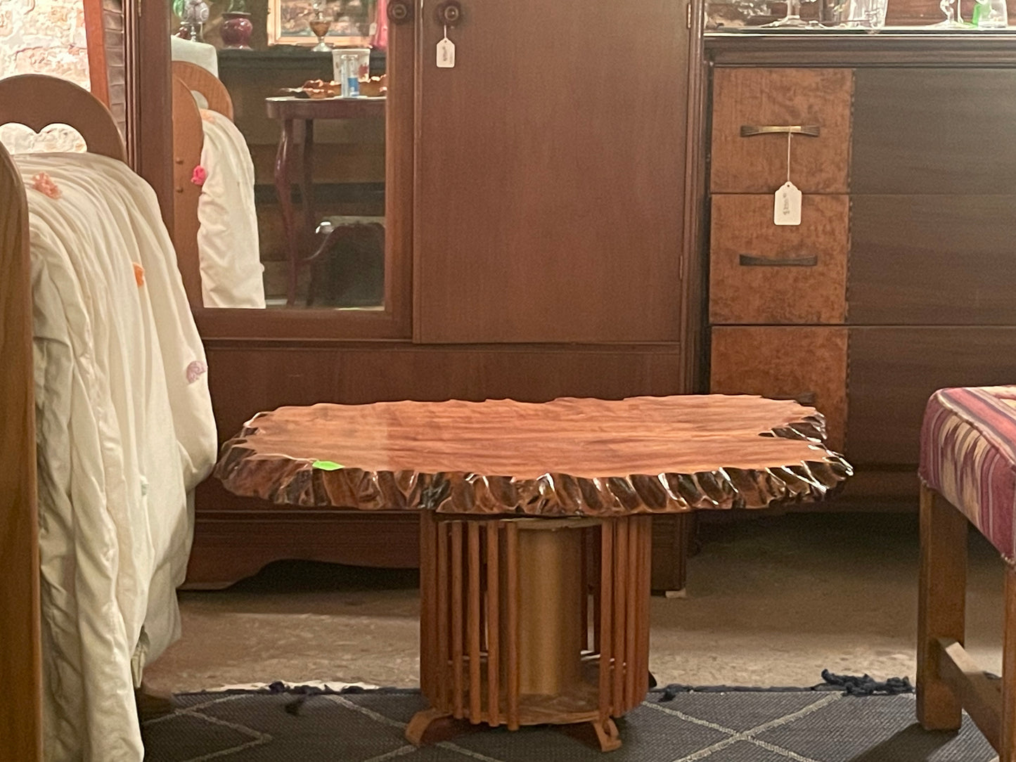 Burled Redwood Nakishima Style Coffee Table