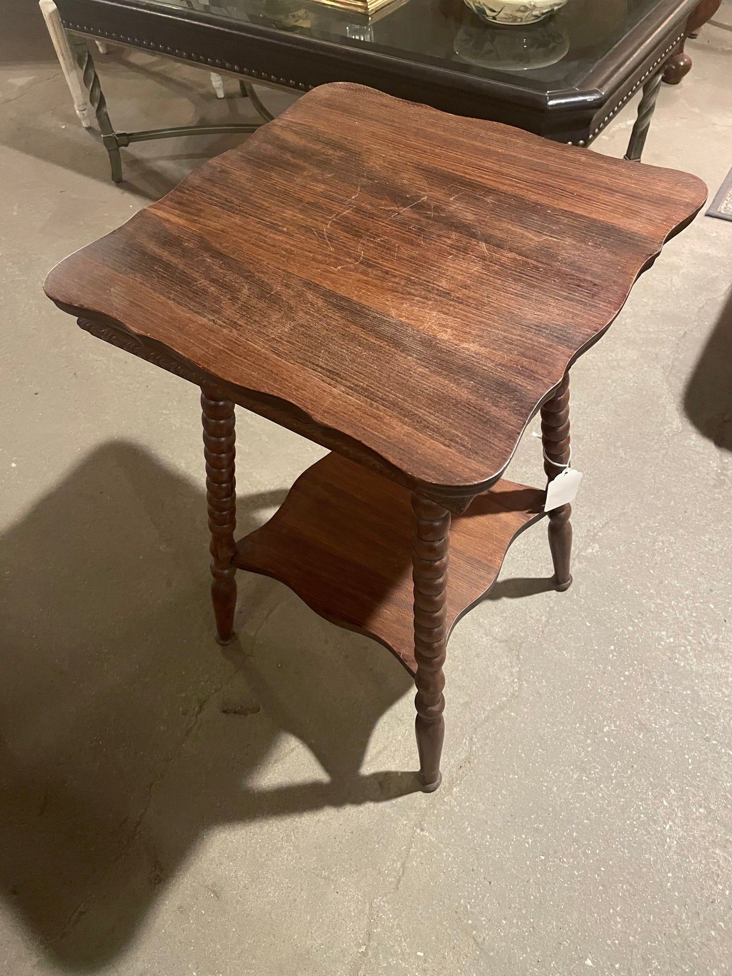 Antique 1930s Side Table with Bobbin Legs