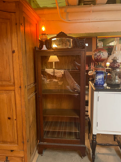 Display Cabinet with Mirror Antique Circa 1900s