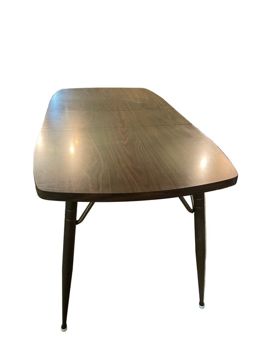 Kitchen Table Set – Wood Veneer Table with 4 Upholstered Chairs