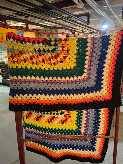 Blanket -- Rainbow and Crocheted