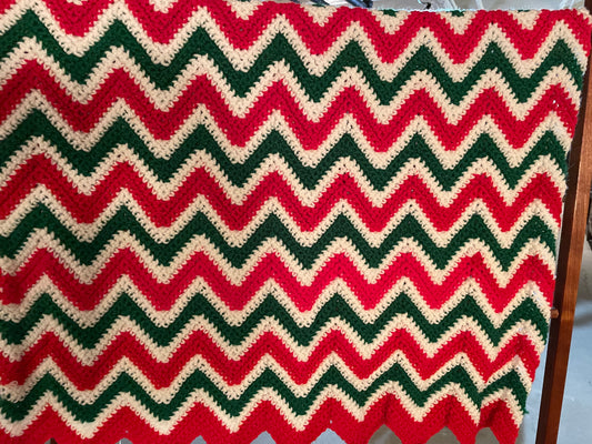 Crochet Blanket with Christmas Colors