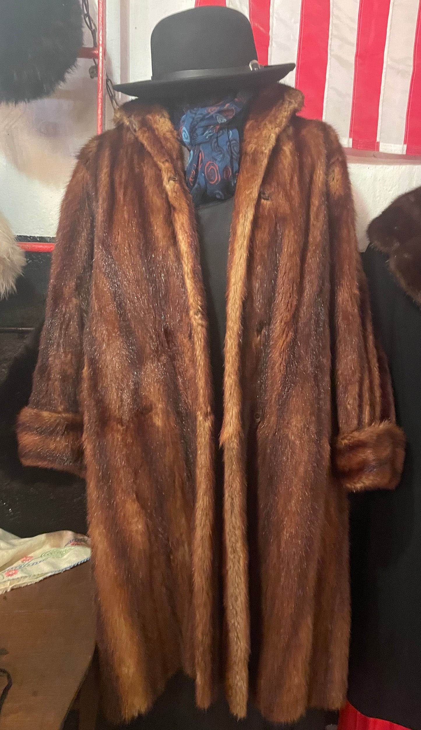 Full Length Marmot Fur Coat Late 1960s