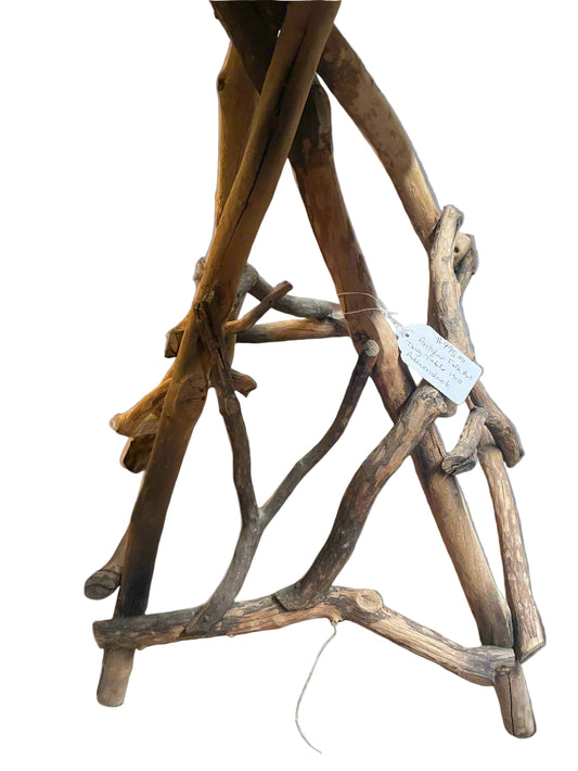 Table – Folk Art Wooden 1910s Twig Accent Table