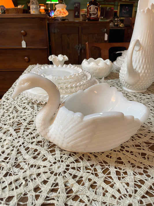 Imperial Glass Swan Trinket Dish