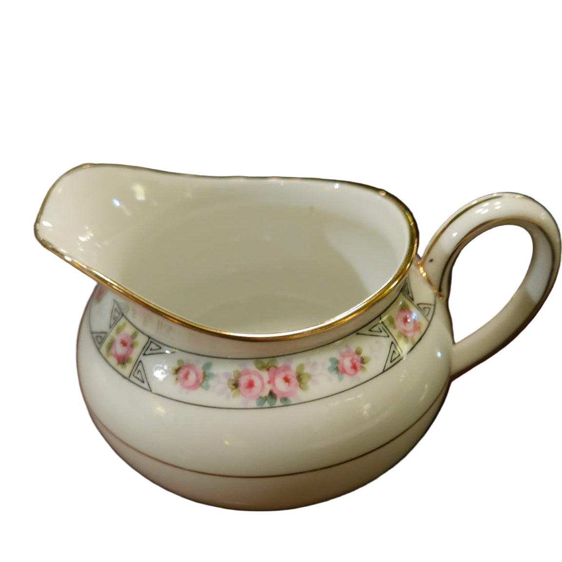 Vintage Pink Rose Fine China Dinnerware Set with Gold Trim — Full Service Set