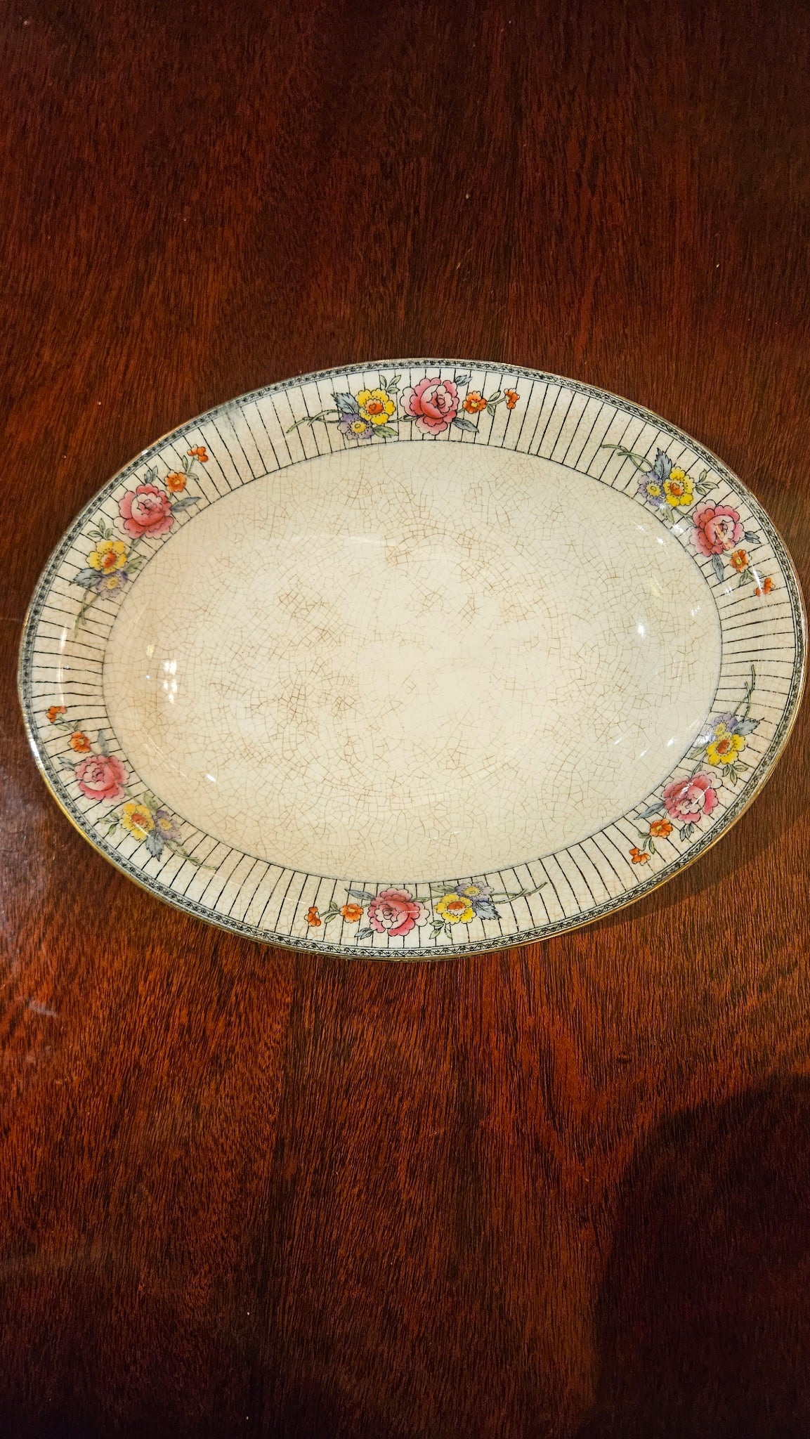 Floral China Dinnerware Set – Early 1900s Transferware with Pink Peonies & Gold Trim