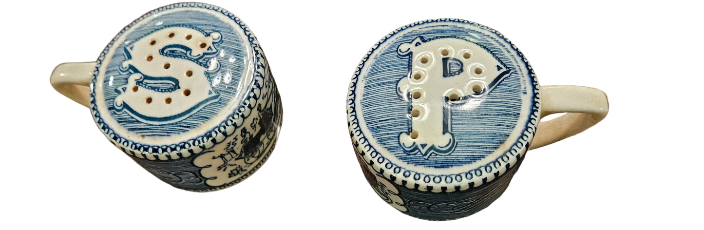 Blue & White Transferware Dinner Set | Currier & Ives–Style Winter Scene Collection