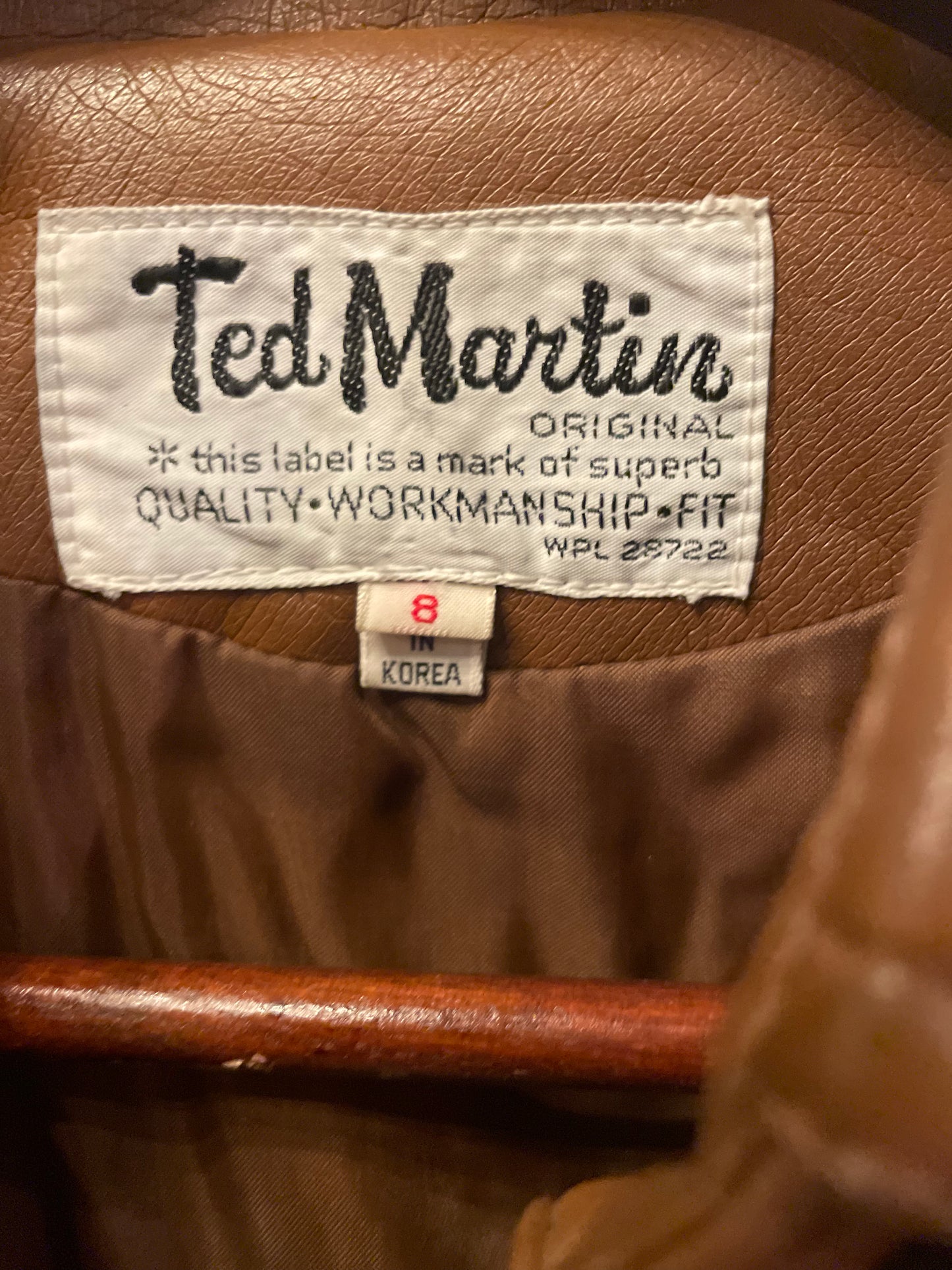 Pleather Brown 80s Jacket by Ted Martin