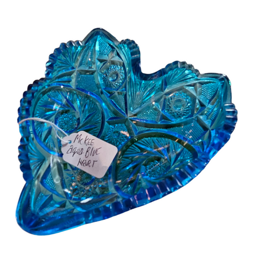 McKee Aqua Blue Heart Dish