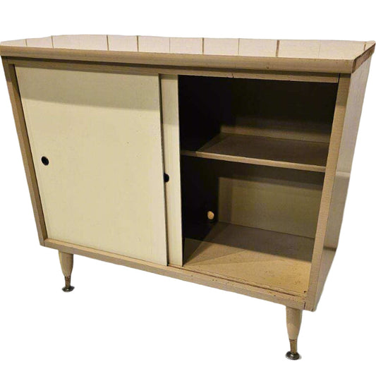 End Table with Storage – Vintage Wooden Mid-Century Modern Side Table