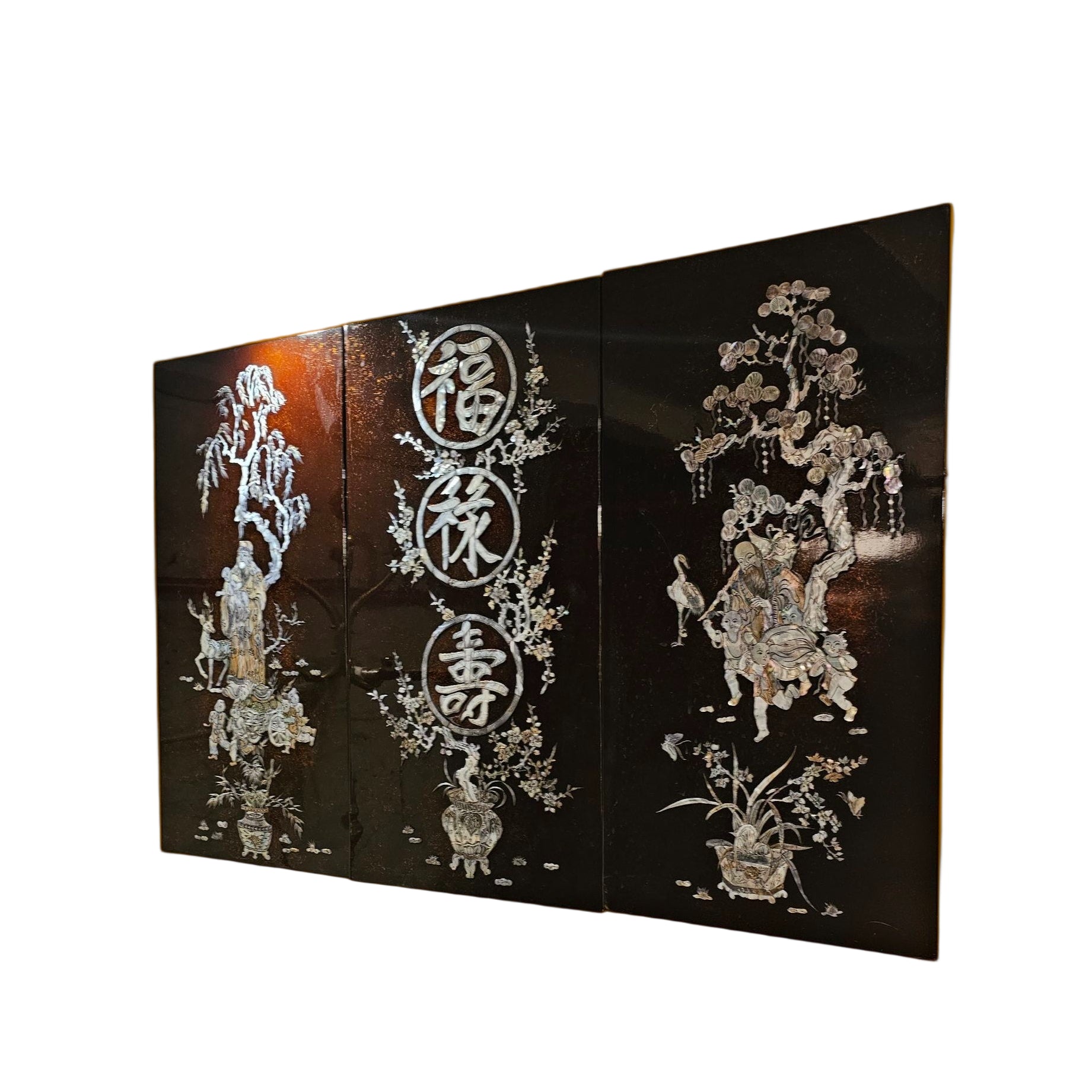 Mother-of-Pearl Wall Panels – Set of 3 Handcrafted Decorative Screens