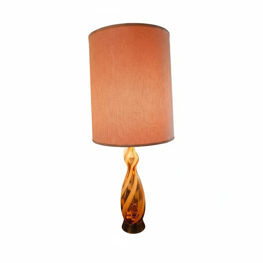 Amber Murano-Style Glass Lamp