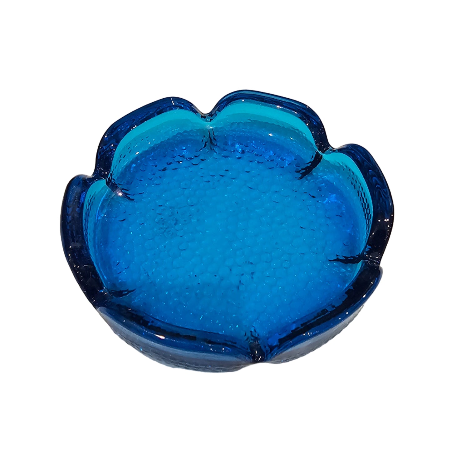 Cobalt Textured Petal-Edge Ashtray