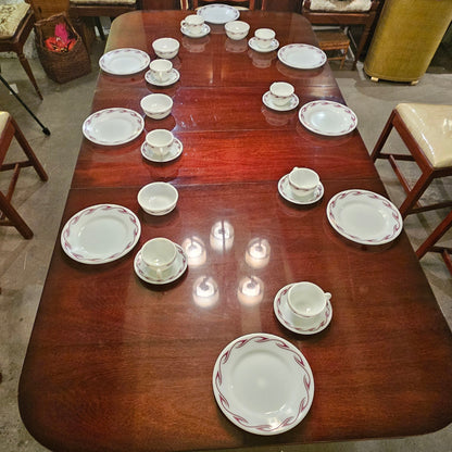 Vintage Red Swirl Dinnerware Set