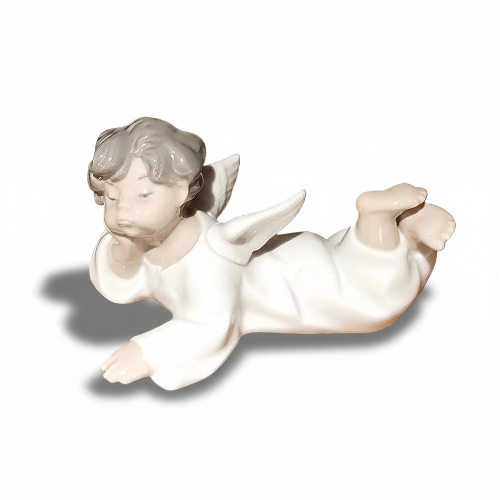 Lladro Porcelain Resting Cherub