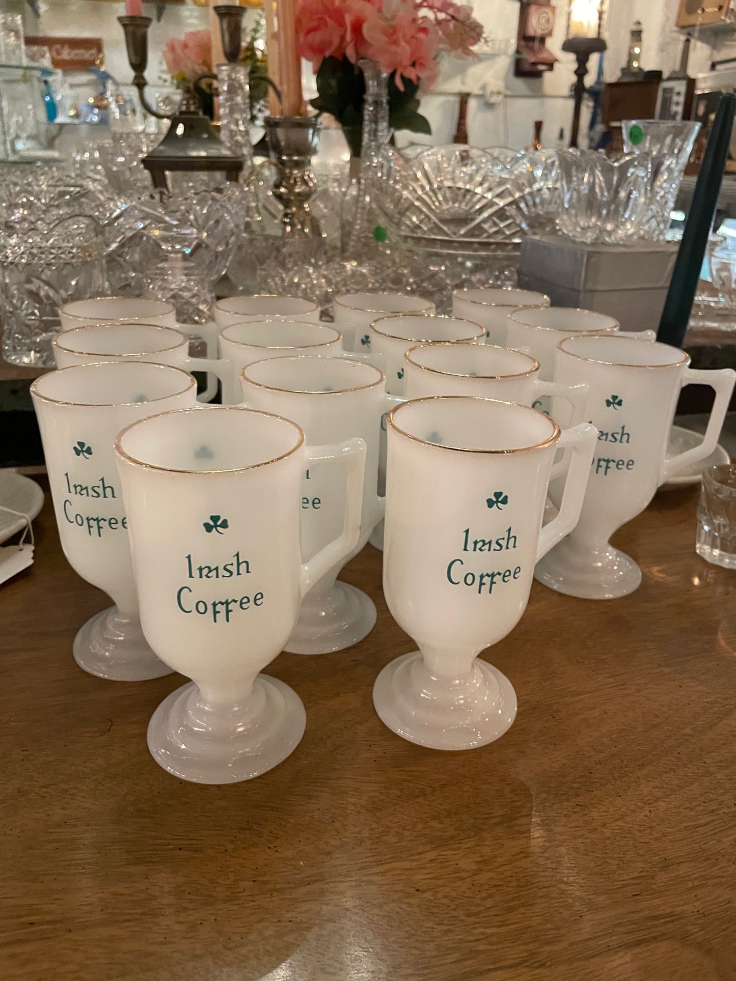 Set of Irish Coffee Glasses – Footed Glass Mugs with Handles