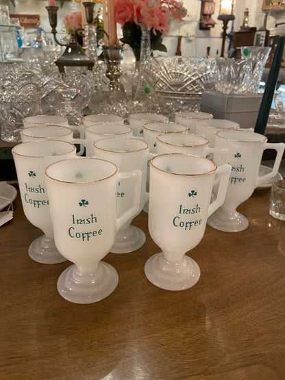 Set of Irish Coffee Glasses – Footed Glass Mugs with Handles