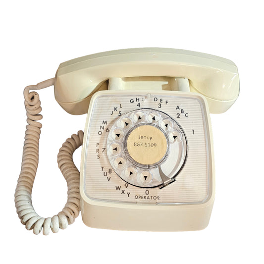Vintage Cream Rotary Telephone