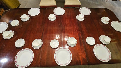 Vintage Red Swirl Dinnerware Set