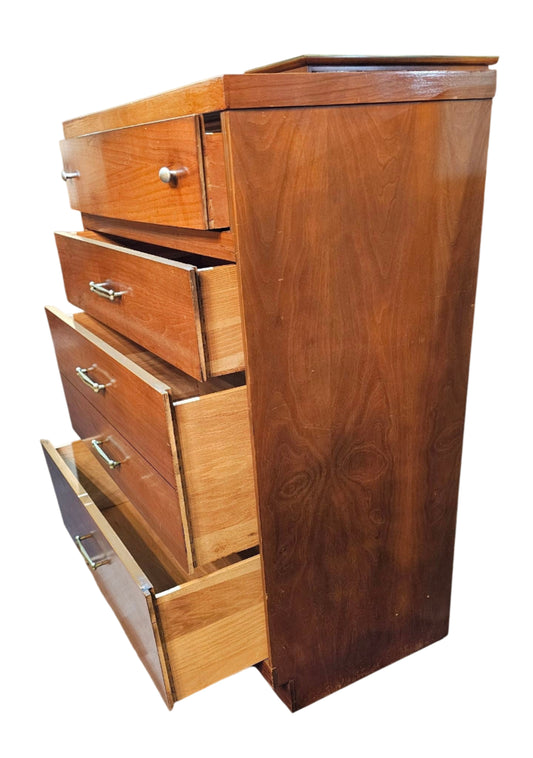 Walnut Dresser with Brass Pulls