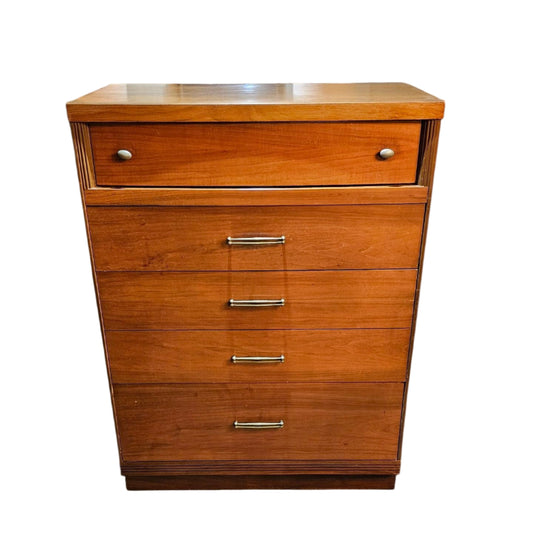 Walnut Dresser with Brass Pulls