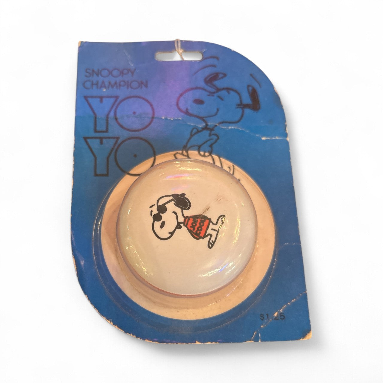 1970s Snoopy Yo-Yo – Hallmark Red, White & Blue Top Hat Design, New in Package