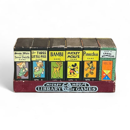Mickey Mouse Library of Games | 1930s Disney Tin Lithograph Set