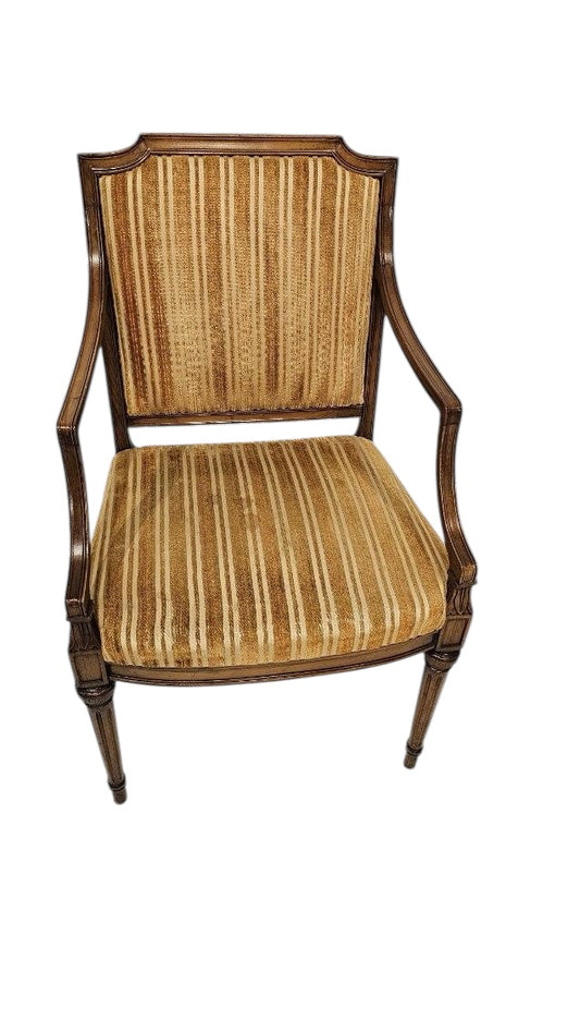 Wooden Armchair – Mustard Yellow Vinyl Upholstery