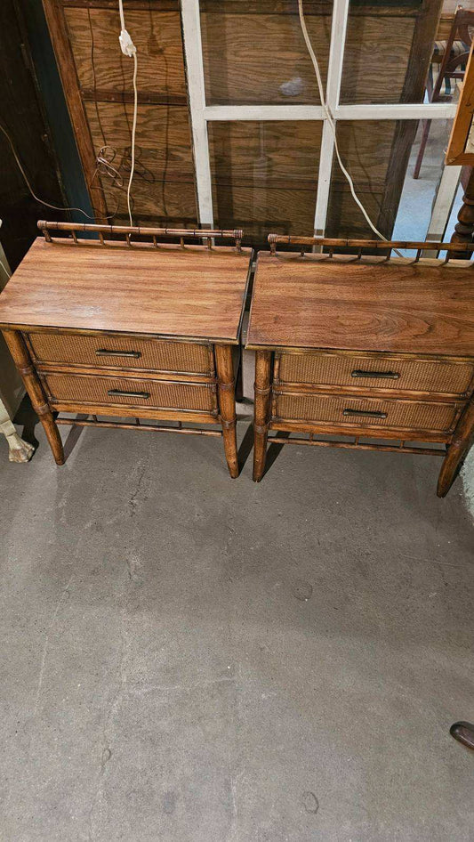 Mid-century Thomasville Two-Drawer Side Tables